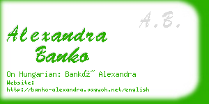 alexandra banko business card